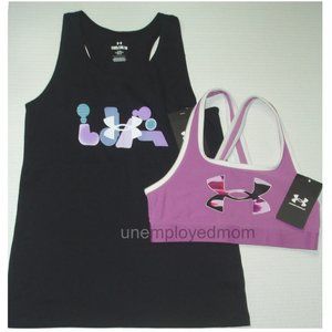 YMD Under Armour Sports Bra Tank Top Youth Girls Athletic Active Wear UA
